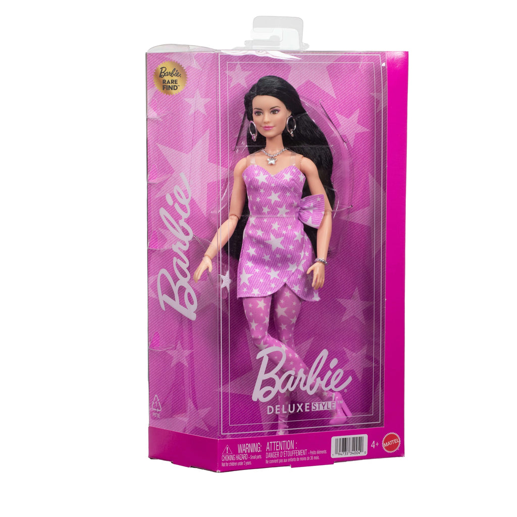 Barbie Fashionista Muñeca Deluxe Style Muñeca con Vestido Rosa con Pelo Suelto