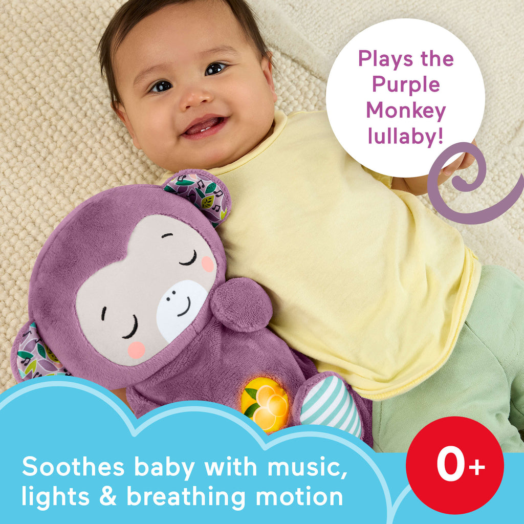 Fisher-Price Soothe ‘n Snuggle Purple Monkey Baby Toy & Sound Machine With Breathing Motion