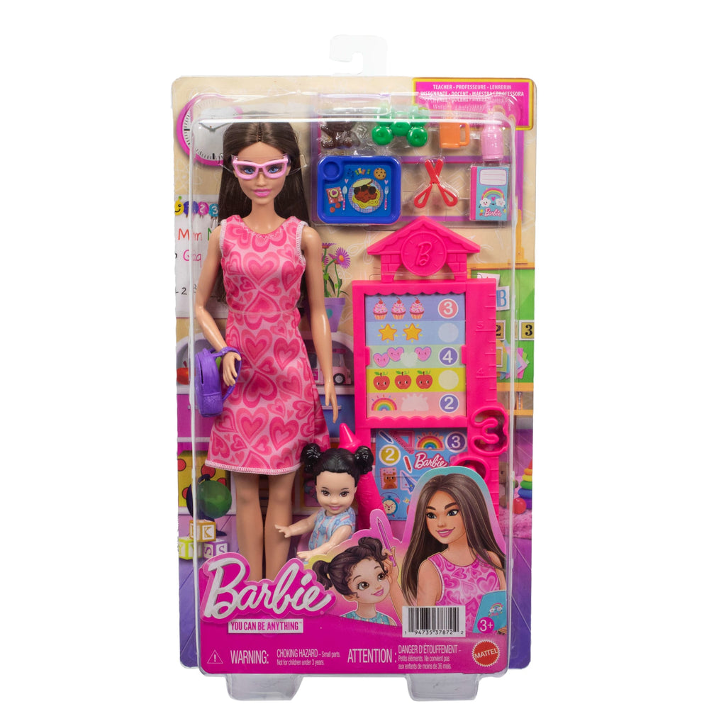 Barbie Careers Teacher Playset With Fashon Doll, Toddler Doll, Classroom Board & Accessories