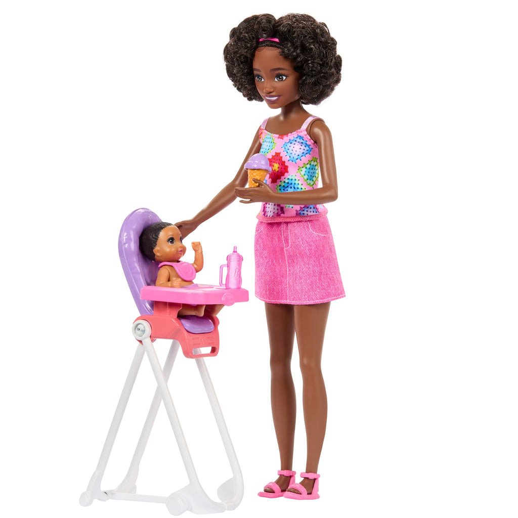 Barbie Skipper Babysitters Inc. Playset With Skipper Doll, Toddler Doll, High Chair & 8 Accessories