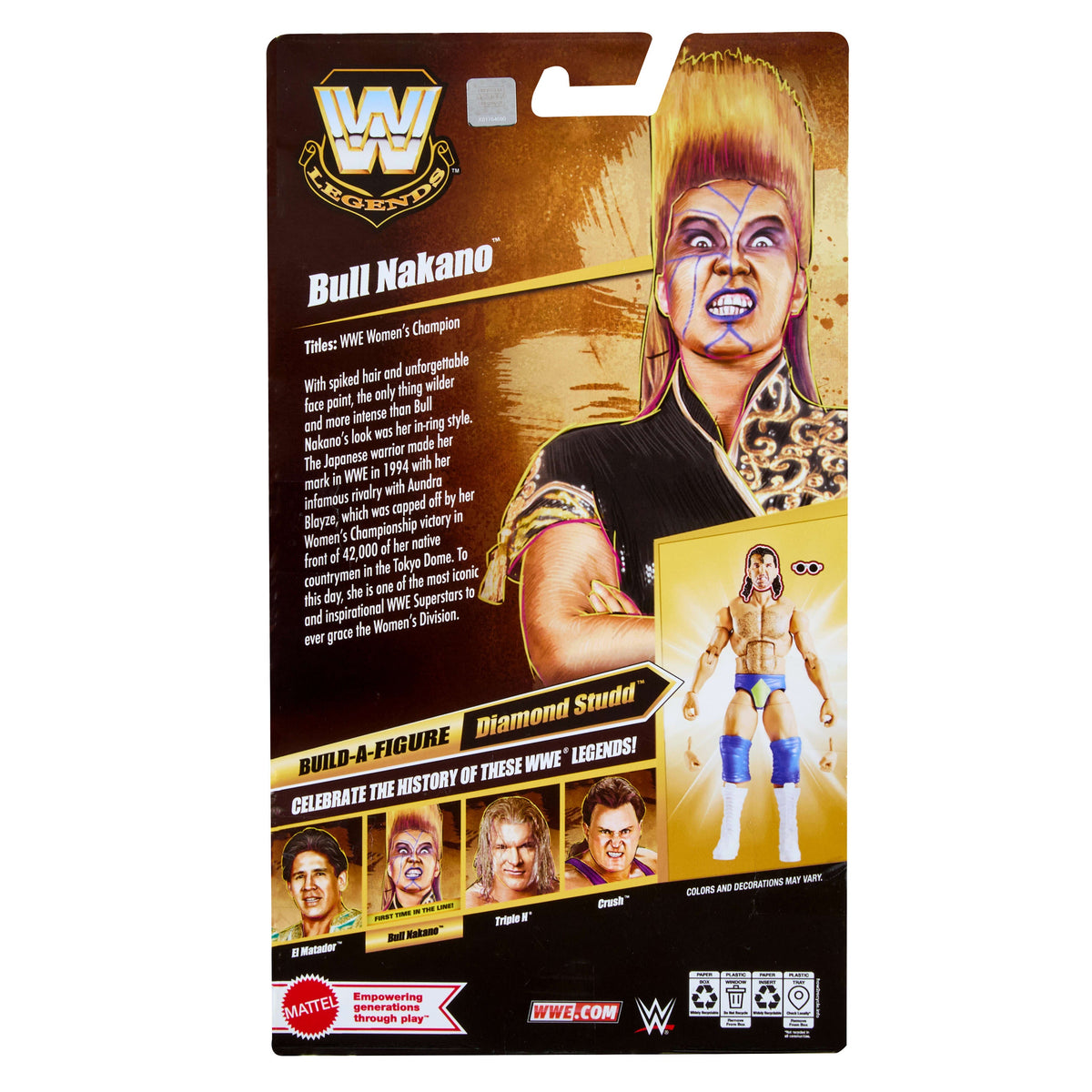 WWE Elite Legends Bull Nakano Action Figure & Accessories, Series 31 6-inch Collectible Set