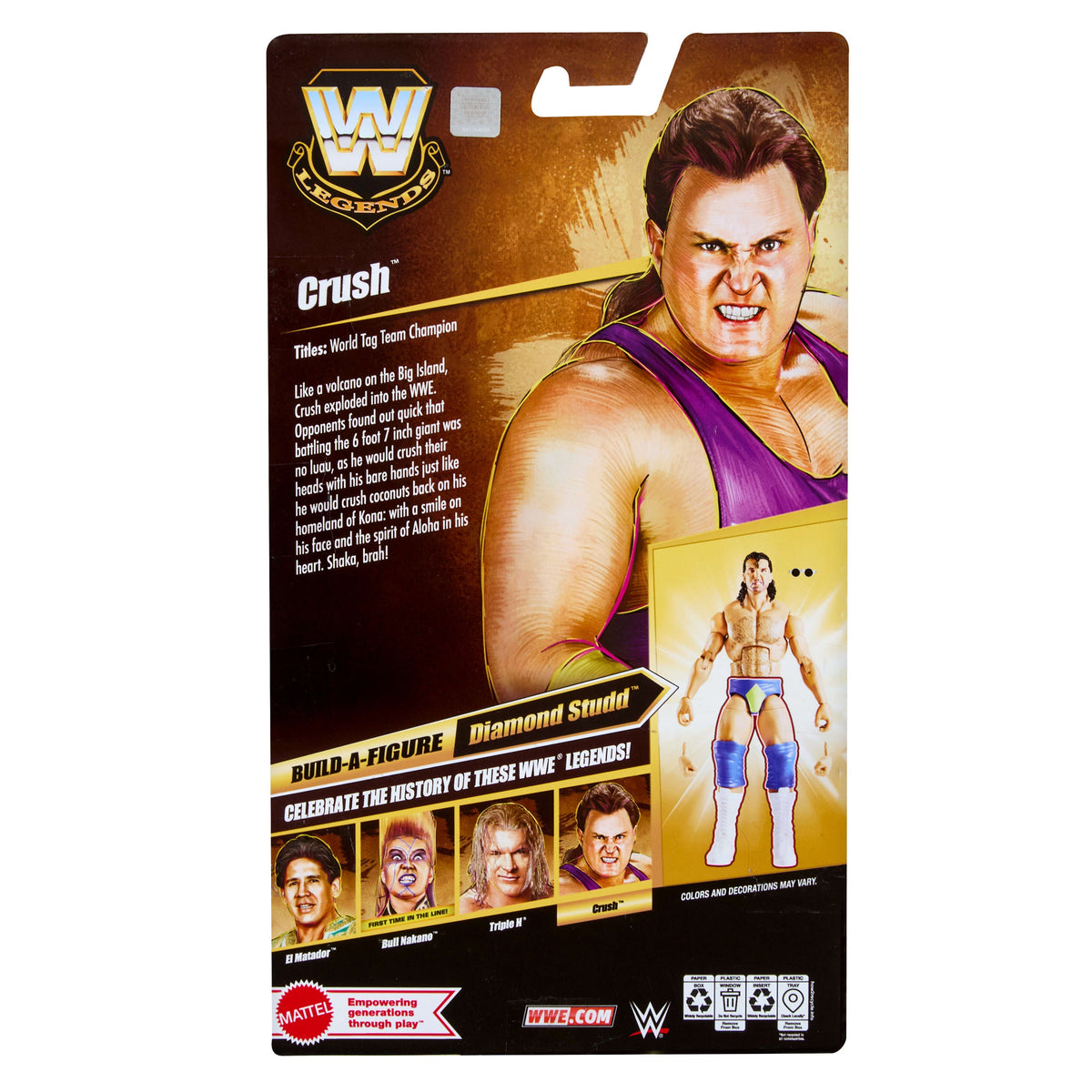 WWE Elite Legends Kona Crush Action Figure & Accessories, Series 31 6-inch Set