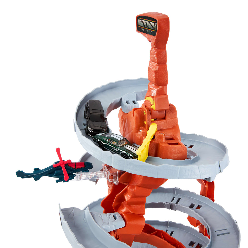 Matchbox The Movie Mountain Helicopter Escape Playset With 2 Toy Cars & 1 Helicopter