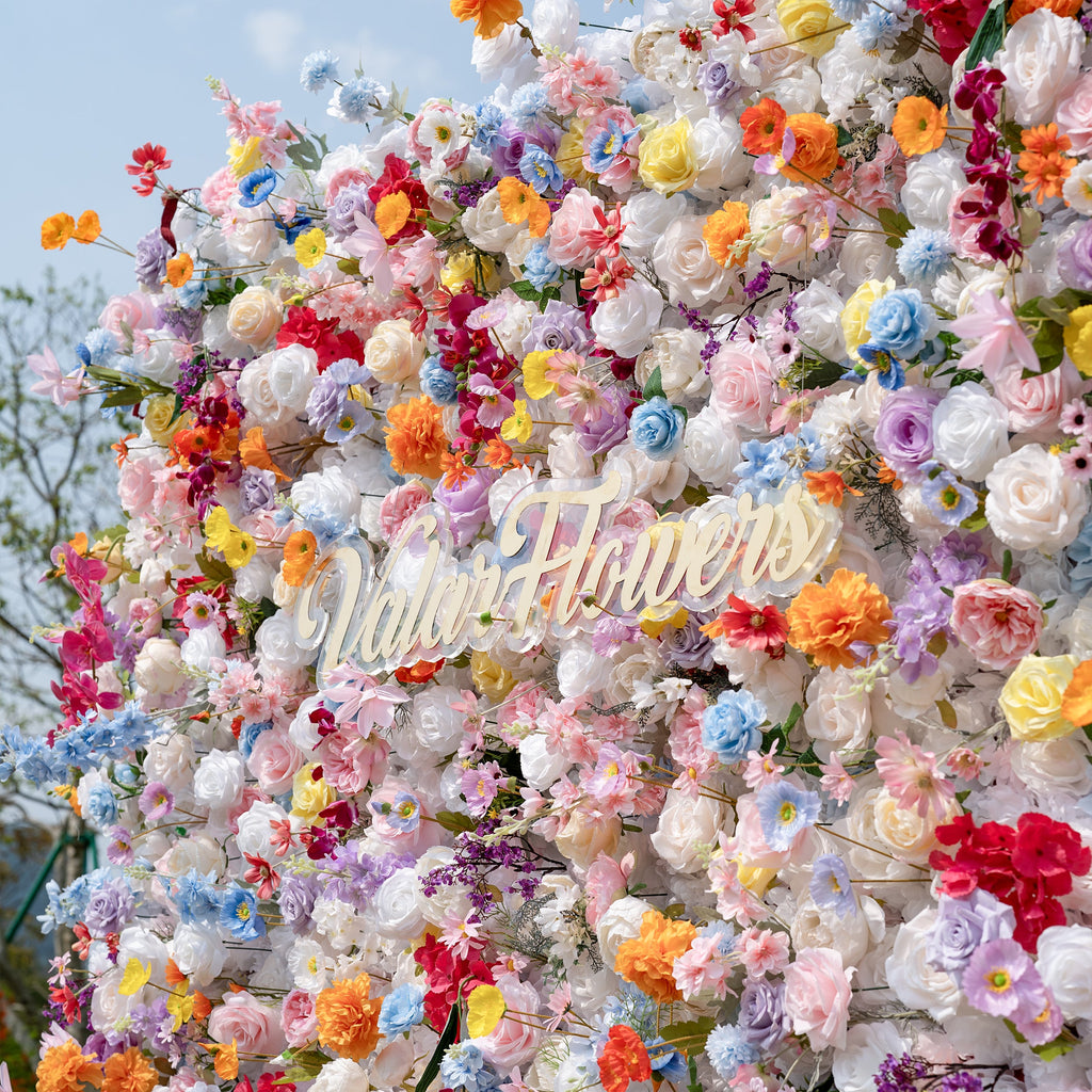 ValarFlowers Vibrant and Lush Multicolored Artificial Flower Wall VF-811-2