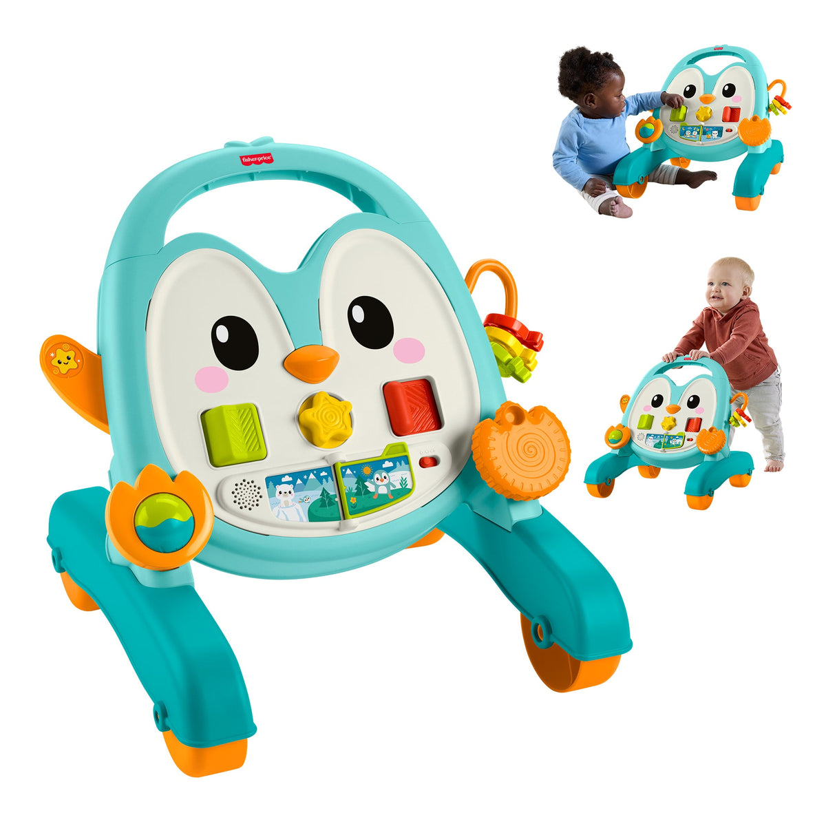 Fisher-Price 2-in-1 Musical Penguin Walker, Baby To Toddler Push Along Activity Toy