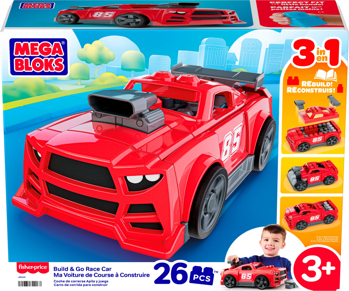 Mega Bloks Jogo de Construção 3 em 1 Carro Monte e Acelere