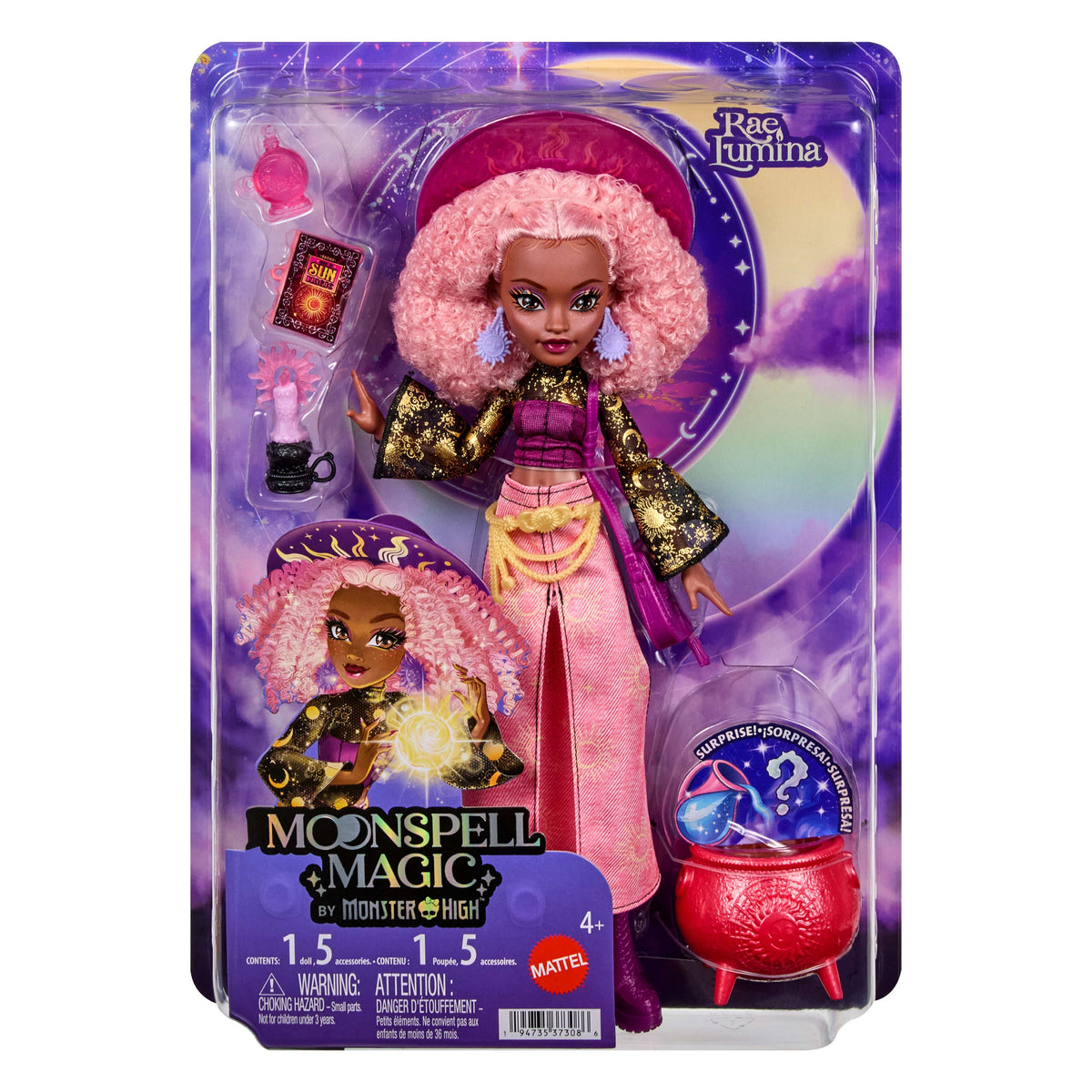 Moonspell Magic By Monster High Rae Lumina Fashion Doll, Sun Witch With Accessories