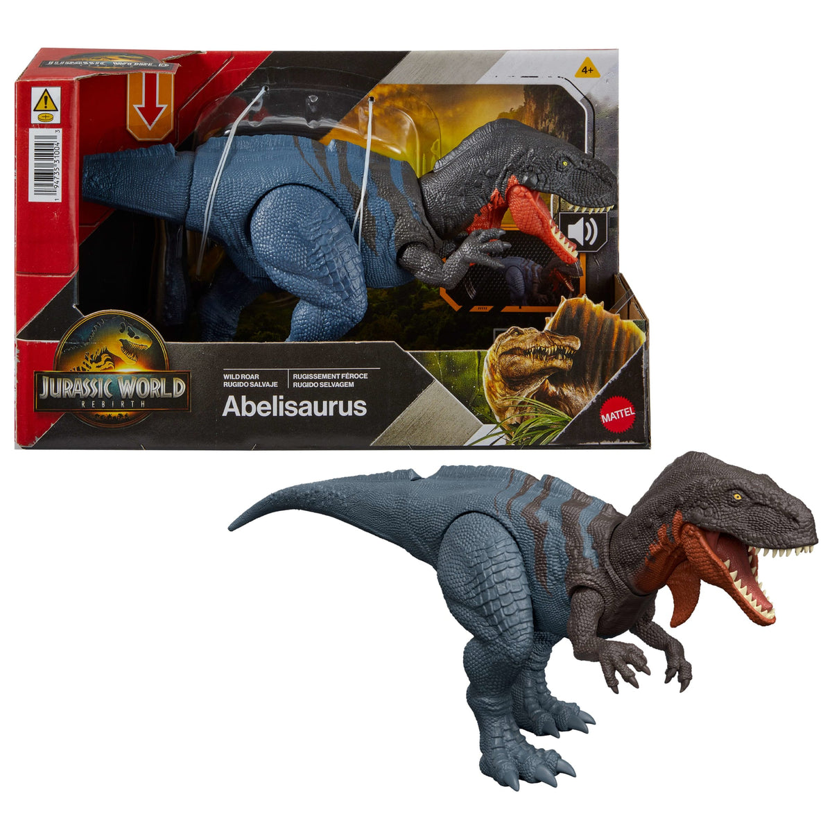 Jurassic World Wild Roar Dinosaur Figures With Attack Action, Light And Sound, Digital Scan Code