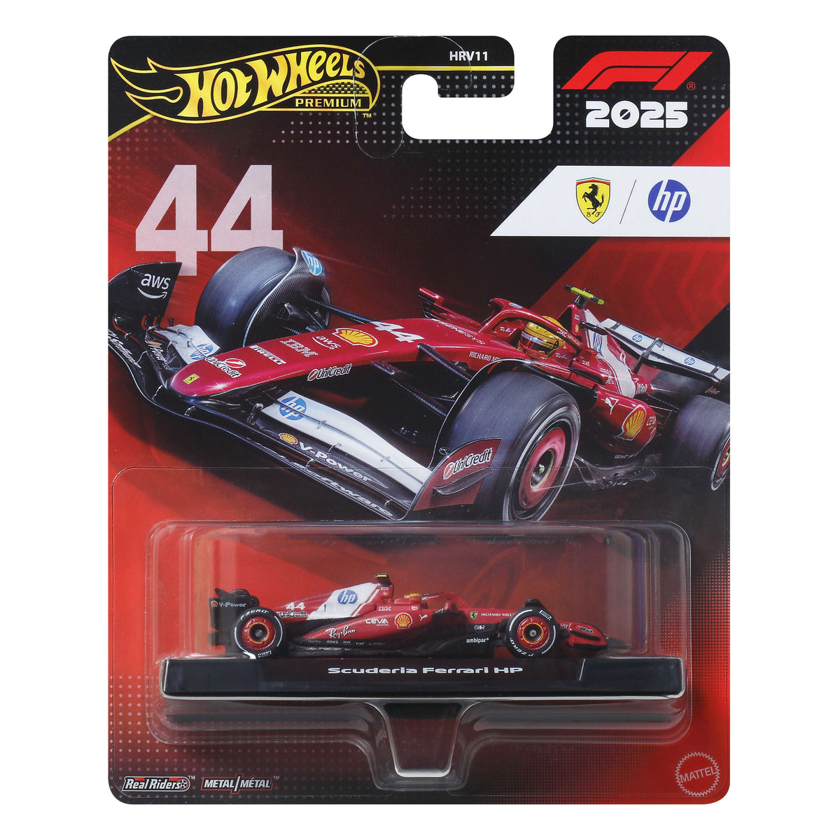 Hot Wheels Collector Vehículo de Colección Equipo Scuderia Ferrari HP Formula 1 Lewis Hamilton