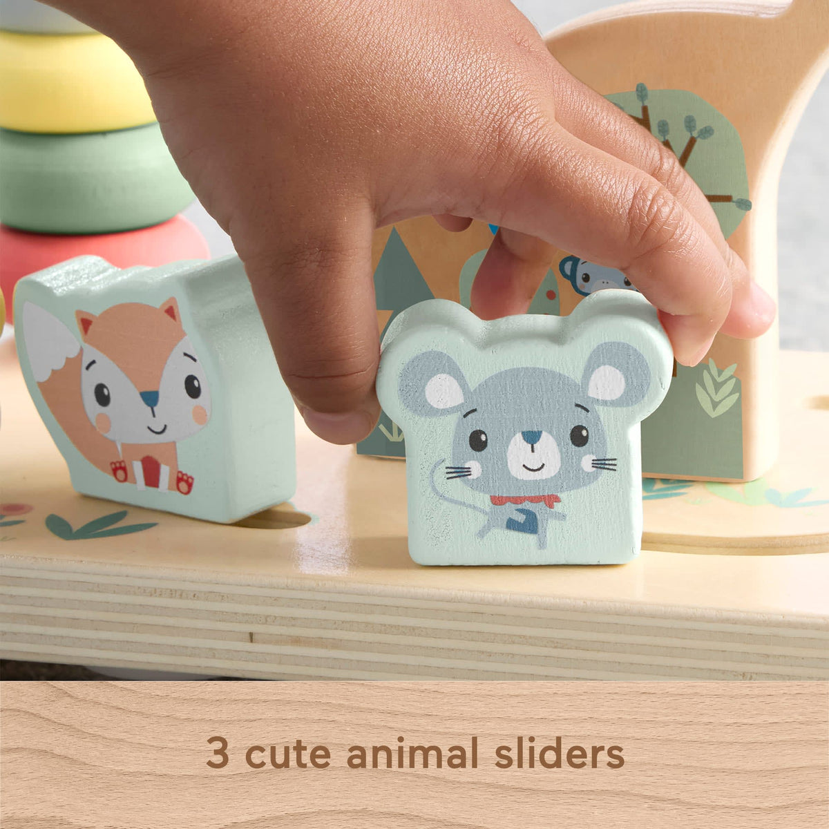 Fisher-Price Wooden Bead Maze, Animal-Themed Baby & Toddler Fine Motor Activity Toy