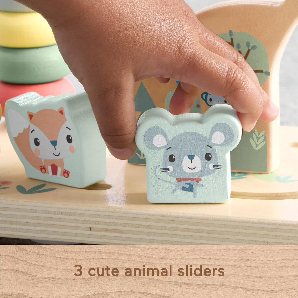 Fisher-Price Wooden Bead Maze, Animal-Themed Baby & Toddler Fine Motor Activity Toy
