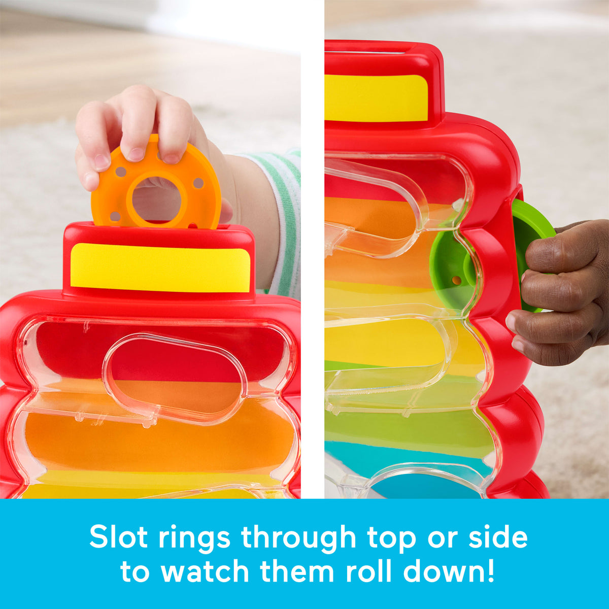 Fisher-Price Drop Through Rock-A-Stack Baby & Toddler Developmental Activity Toy, 5 Coins