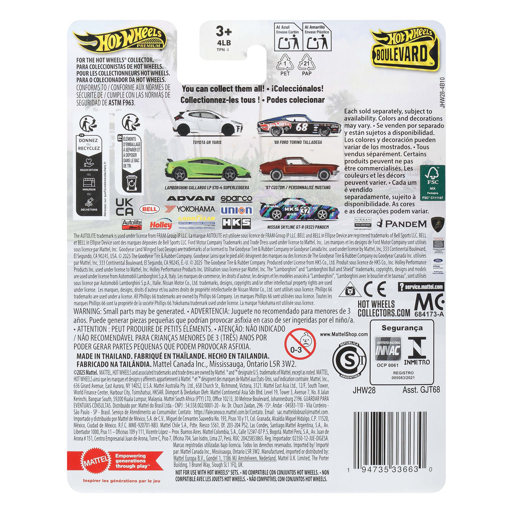 Hot Wheels Collector Vehículo de Colección Auto Boulevard Ford Torino Talladega 68