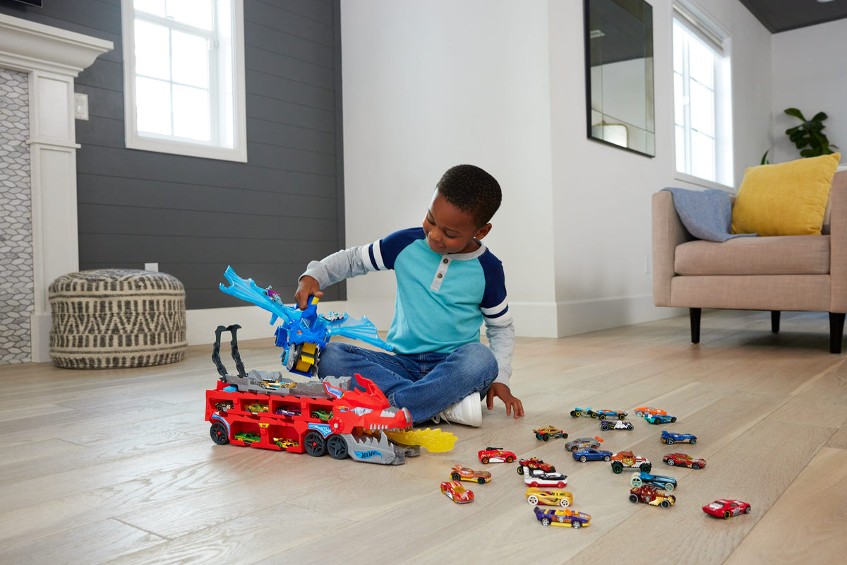 Hot Wheels City Pista de Brinquedo Transportador de Dragões