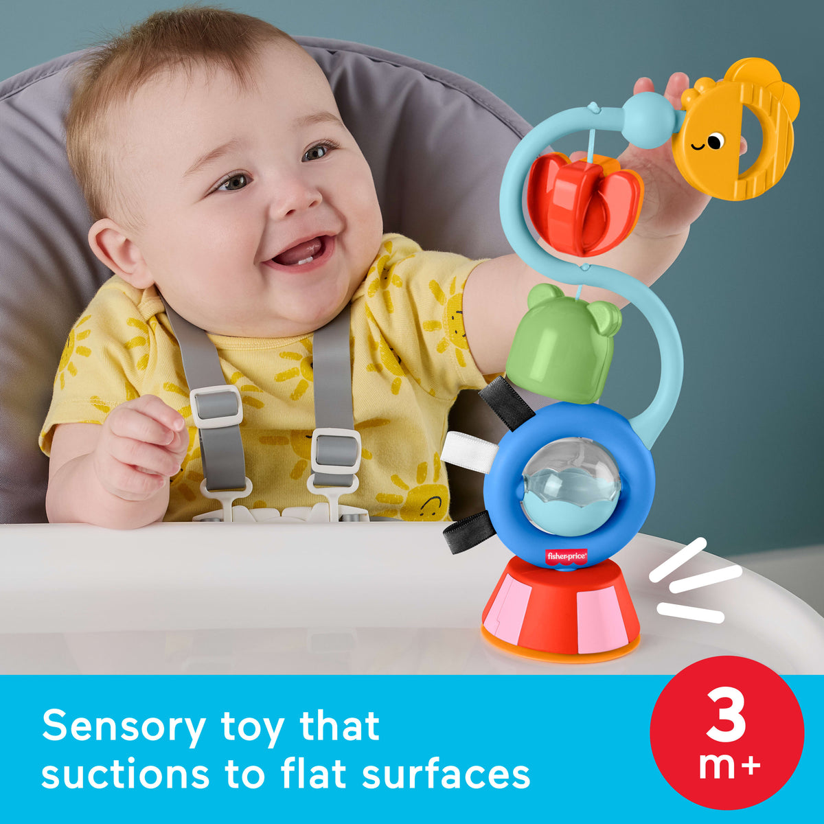 Fisher-Price Sensory Sounds High Chair Toy, Tray Activity For Baby Ages 3+ Months
