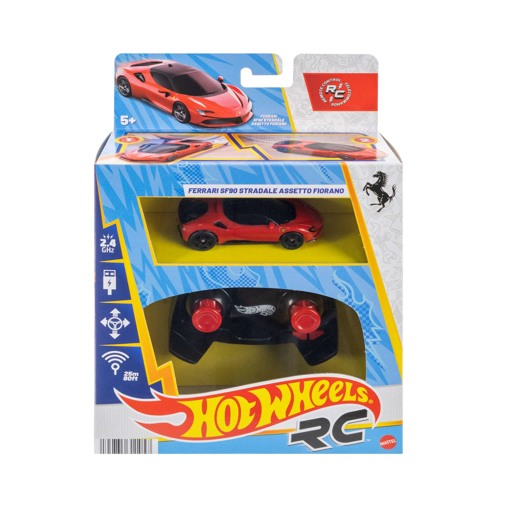 Hot Wheels RC 1:64 Ferrari Sf90 Stradale Assetto Fiorano Battery-Powered Remote-Control Car