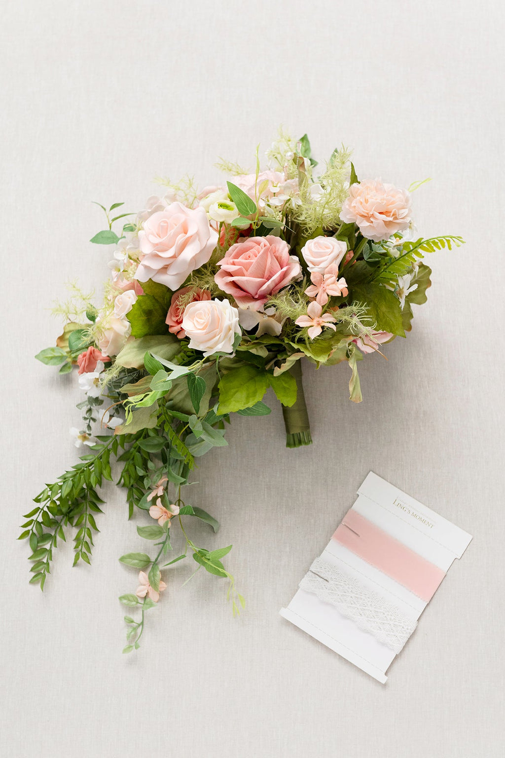 Medium Cascade Bridal Bouquet in Garden Blush