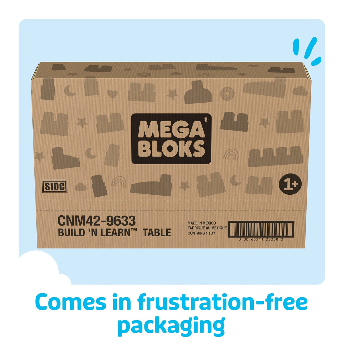 MEGA Bloks First Builders Build ‘n Learn Table Block Toy With Storage (30 Pieces) For Toddler