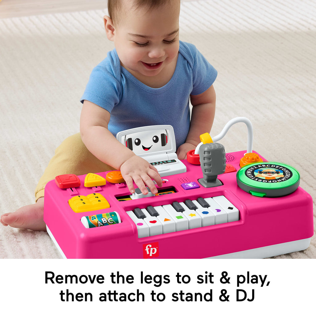 Fisher-Price Laugh & Learn Mix & Learn DJ Table, Baby & Toddler Musical Learning Toy, Pink