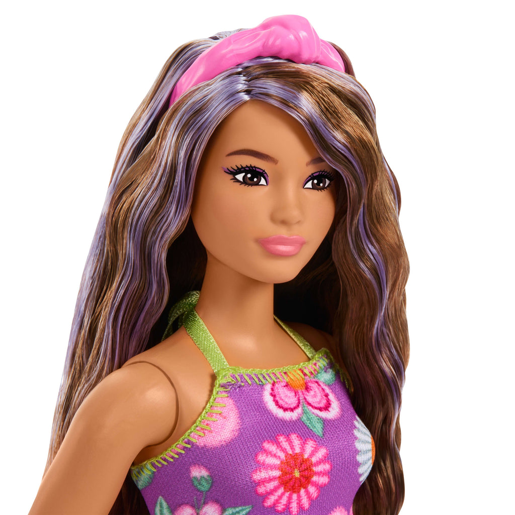 Barbie Style barbie fashionista vestido morado floral