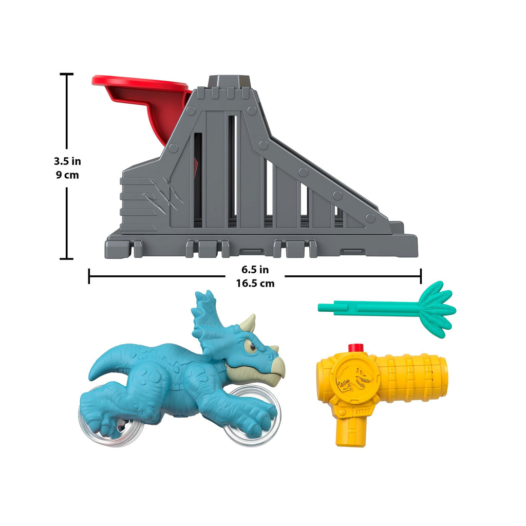 Imaginext Jurassic World Launcher Set With Chomping Toy Triceratops & 2 Accessories