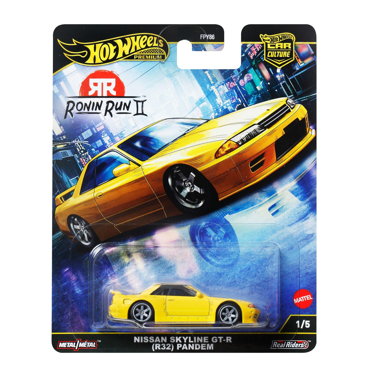 Hot Wheels Premium Car Culture Ronin Run 2 Nissan Skyline R32 Pandem 1:64 Scale Collectible Vehicle
