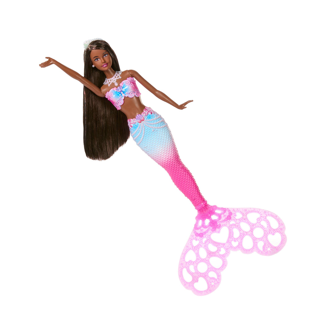 Barbie Bubble Sparkle Mermaid Doll With Bubble-Making Feature, Includes Bubble Solution & Hairbrush