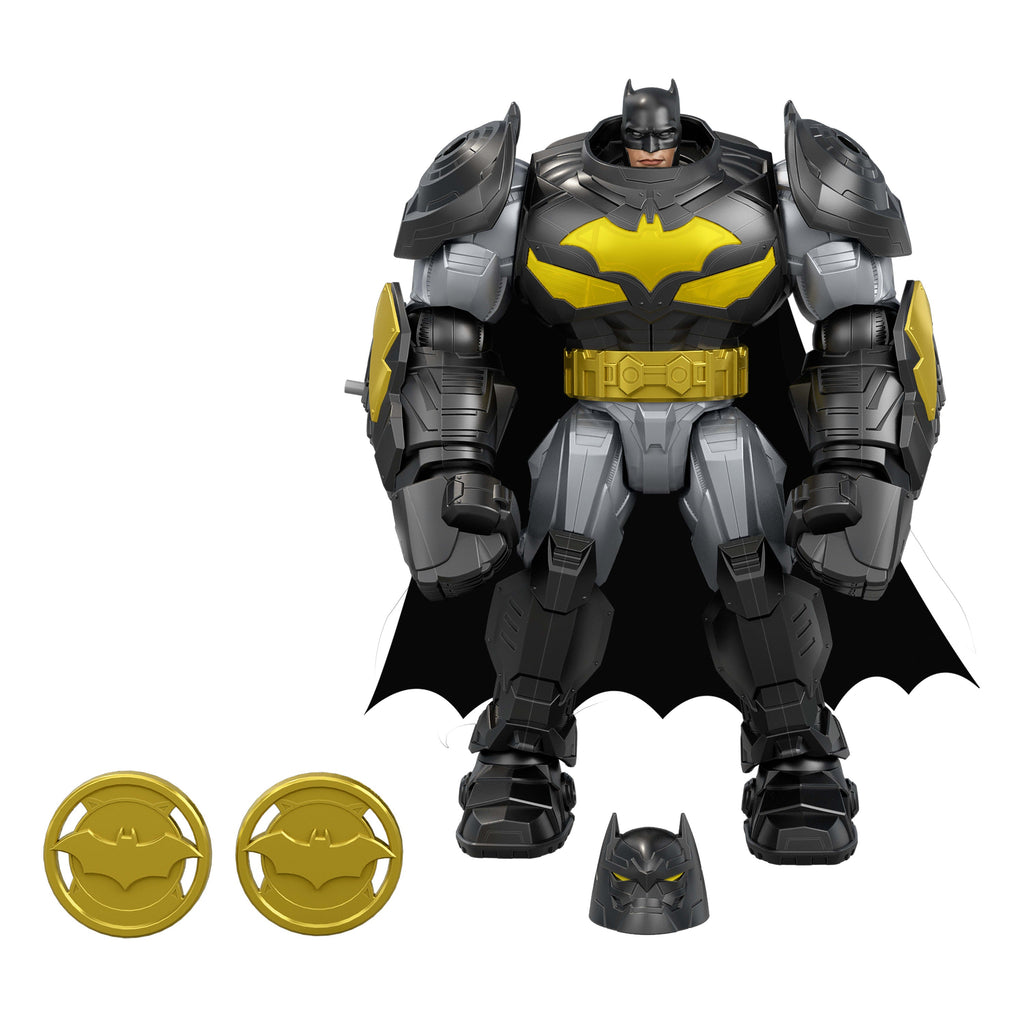 DC Premier 6.5 Inch Oversized Armored Batman Feature Figure, Battle Disc Action, Lights & Sounds