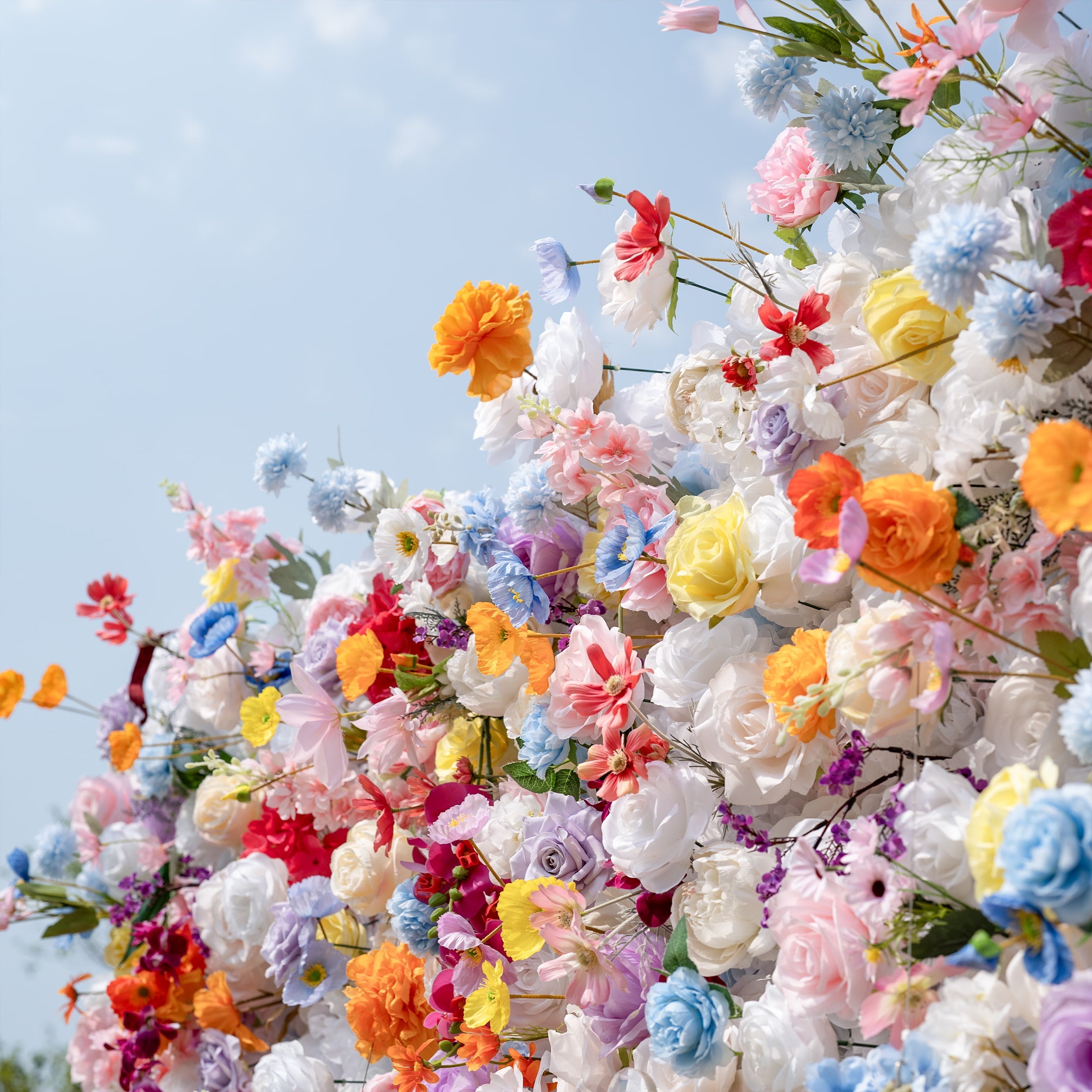 ValarFlowers Vibrant and Lush Multicolored Artificial Flower Wall VF-811-2
