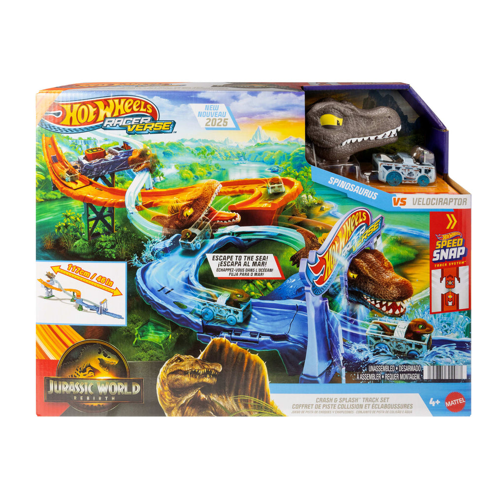 Hot Wheels RacerVerse Pista de Juguete Jurassic World