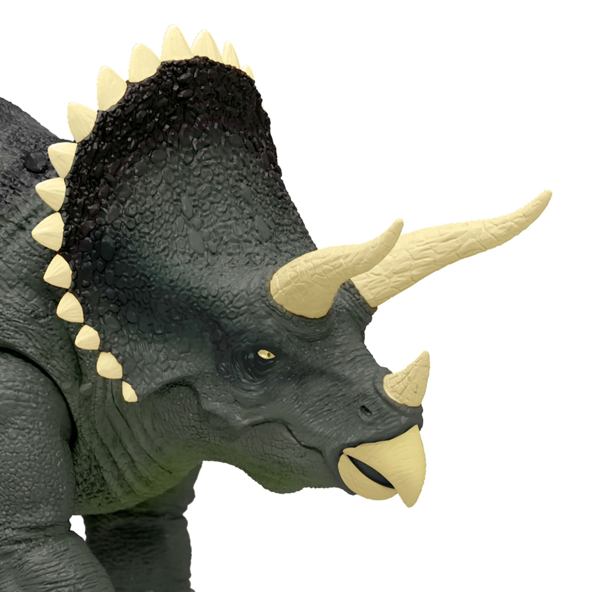 Jurassic World Reimagined Real Feel Triceratops Roaring Dinosaur Figure, 90S Inspired Toy