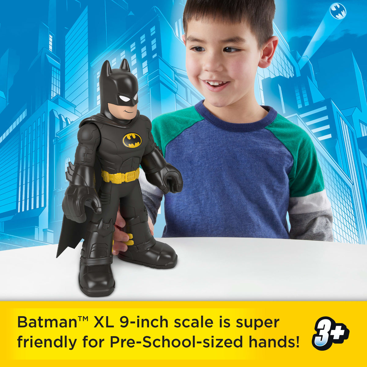 Imaginext DC Super Friends XL 9-Inch Batman Action Figure With Articulation, Wearing Hero Look