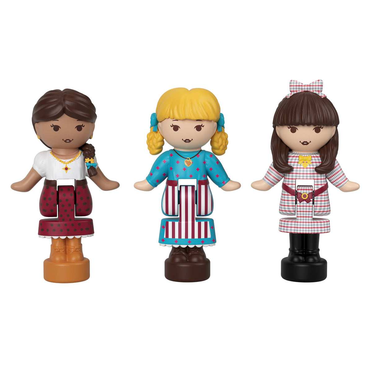 Polly Pocket X American Girl Dolls & Playset, 3-Pack With Keychain, Samantha, Kirsten, And Josefina