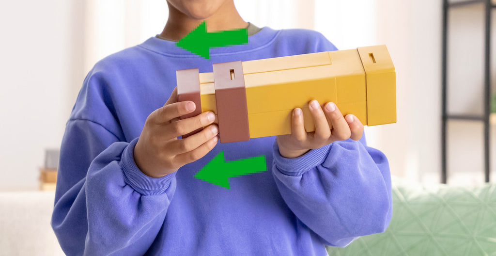 Coffret Avec Longue Vue à Pixels Minecraft et Figurine Articulée de Steve
