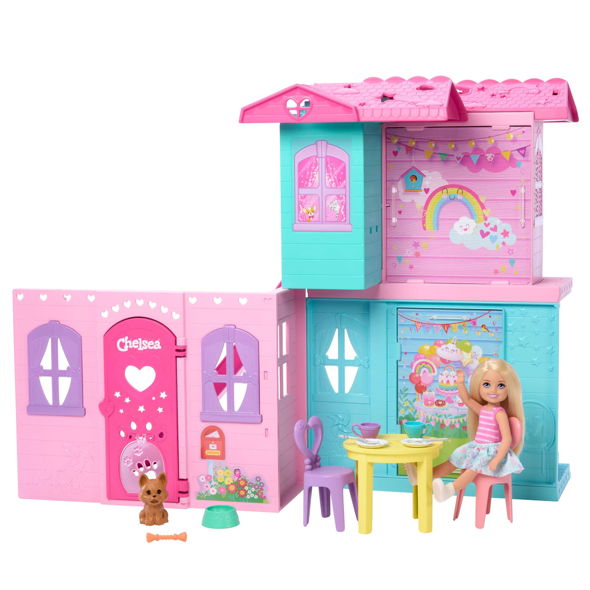 Barbie Chelsea Pop-Up Doll House With Doll & 15+ Accessories, House Expands To 17+ X 13+ inches