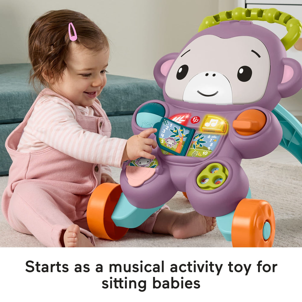 Fisher-Price Learn With Me Purple Monkey Walker Baby Learning Toy With Music & Lights