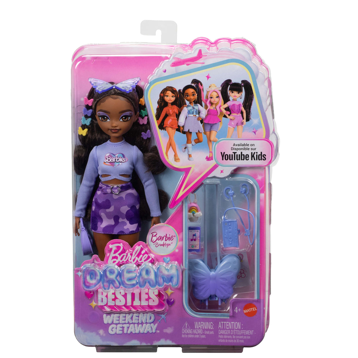 Barbie Dream Besties Weekend Getaway Brooklyn Fashion Doll With 7 Travel Themed Accessories