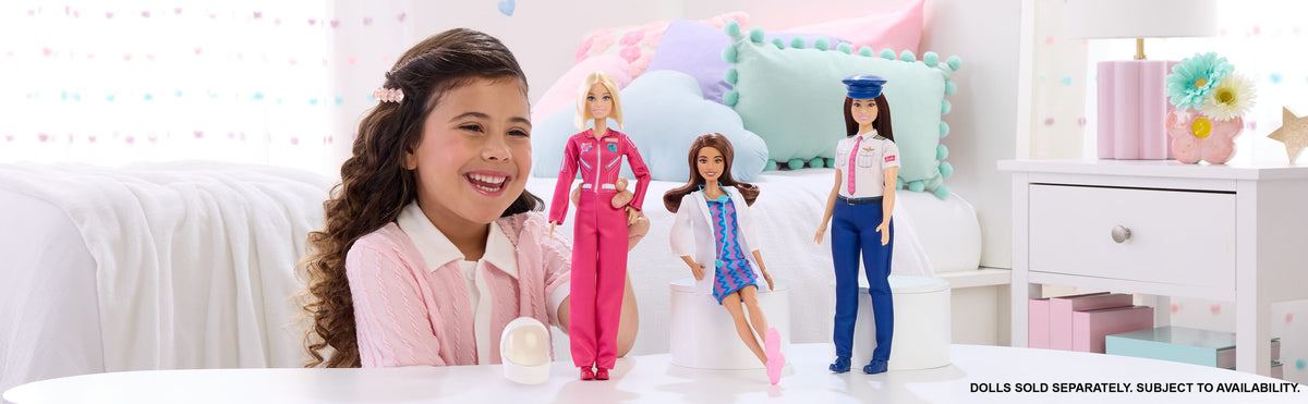 Barbie Careers Pilot Doll & Accessory, Fashion Doll Wearing Removable Uniform & Shoes With Hat