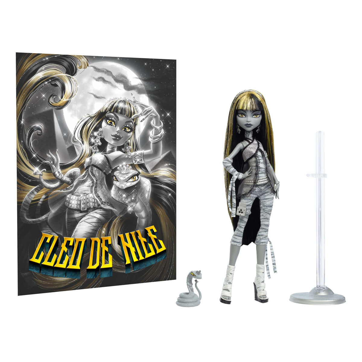 Monster High Reel Drama Cleo De Nile Black And White Reproduction Collector Doll With Poster