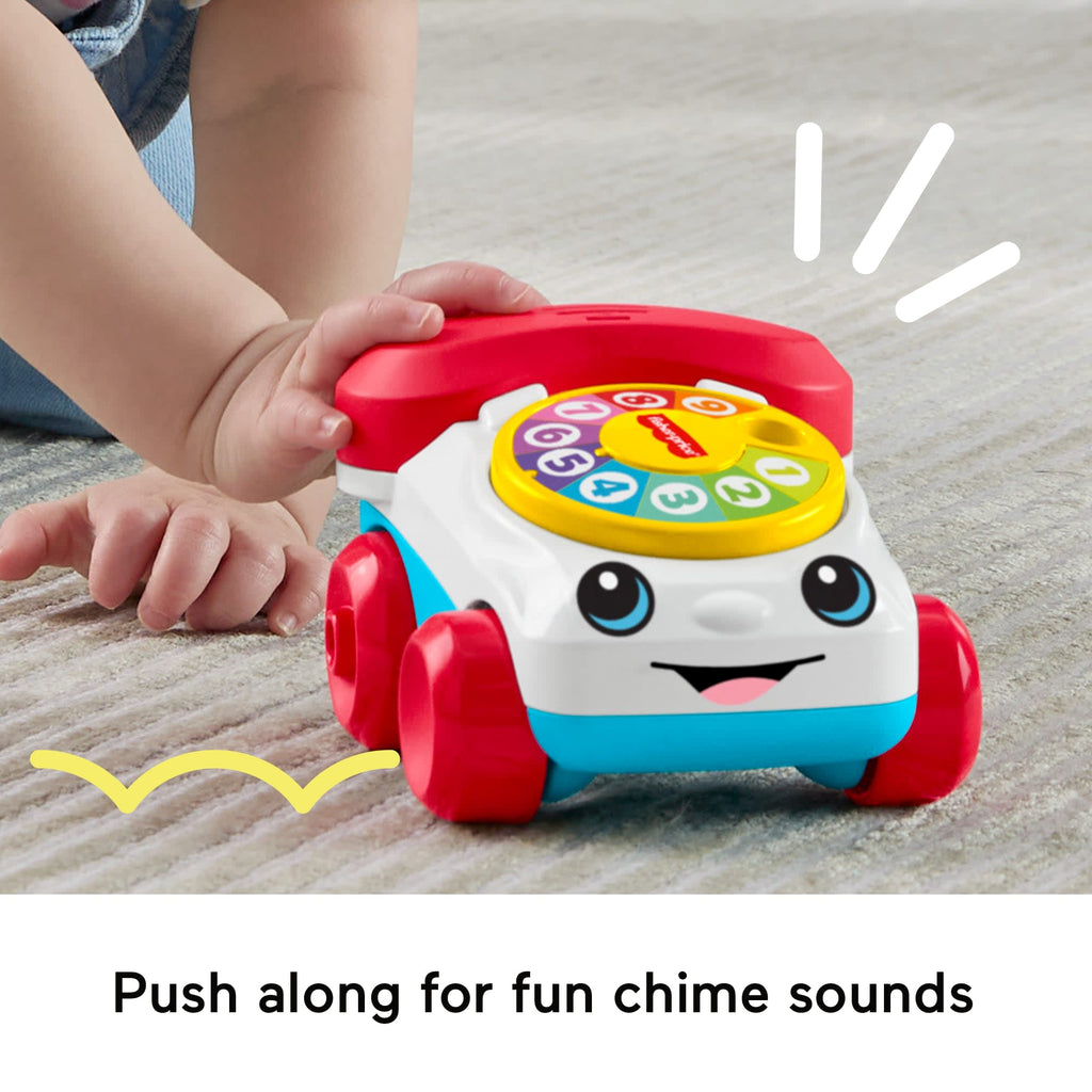 Fisher-Price Chatter Telephone Vehicle Push-Along Toy With Sounds For Baby & Toddler