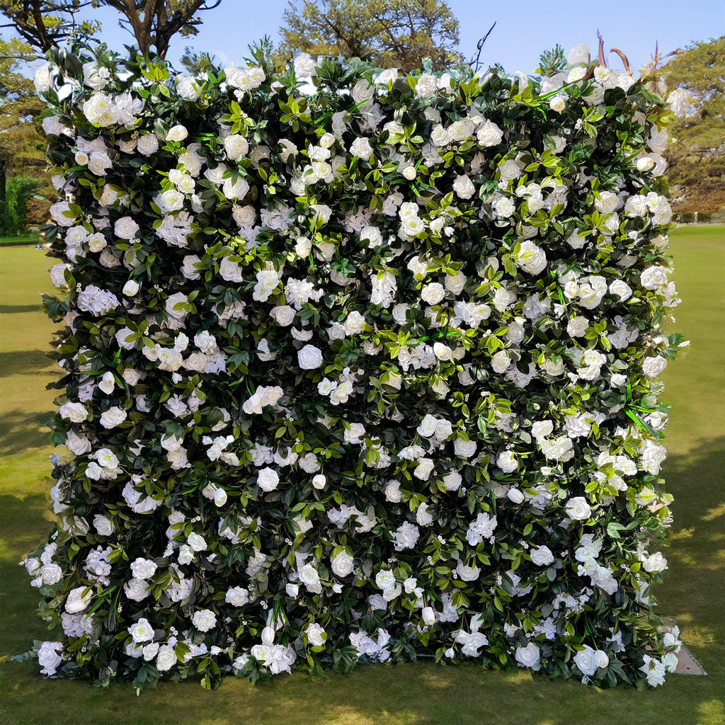 Enchanting White & Green Artificial Flower Wall - The Heart - Stealer for Wedding and Event Decor-VF-802