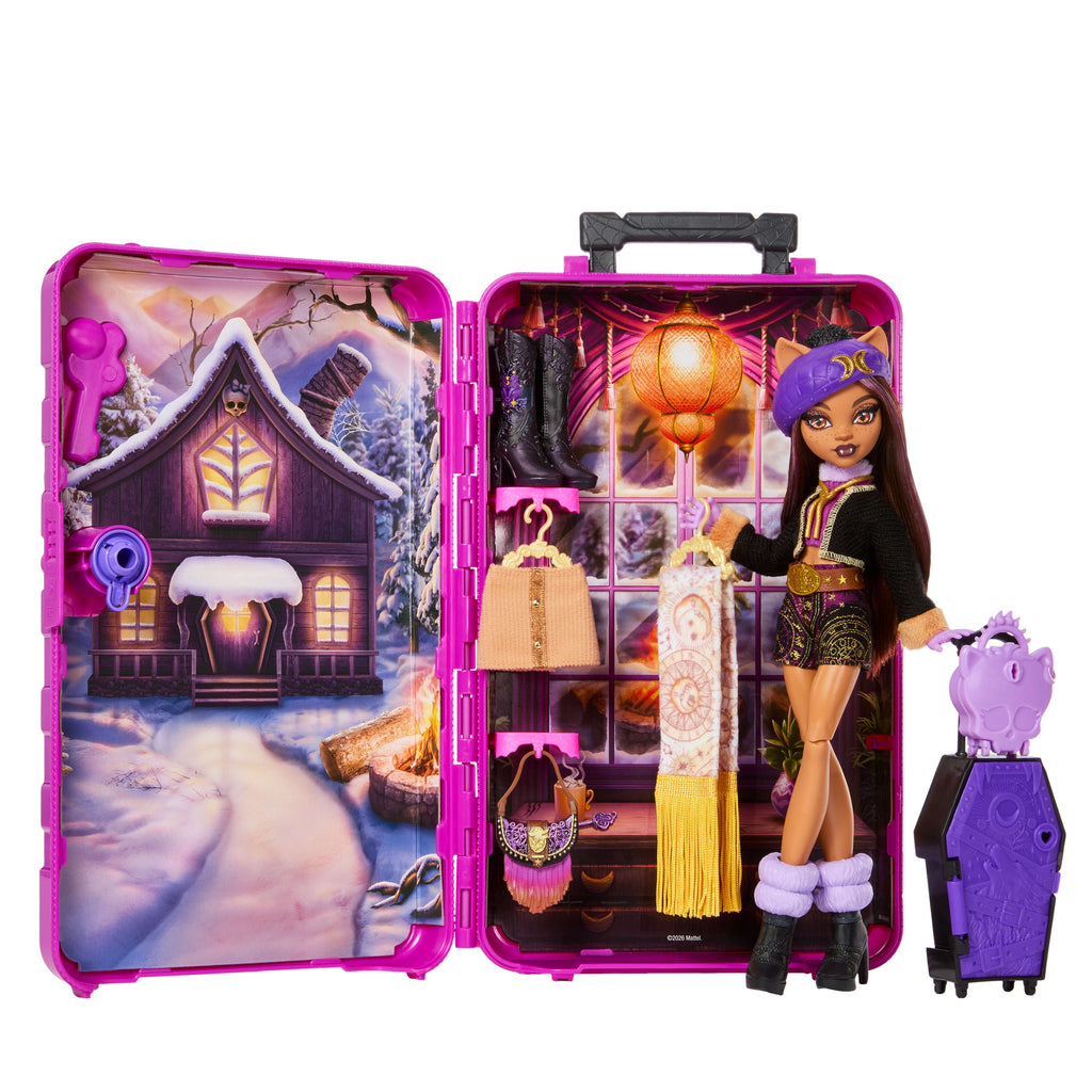 Monster High Skulltimate Secrets Cabin Slay-Cation Playset, Clawdeen Wolf Doll And Accessories