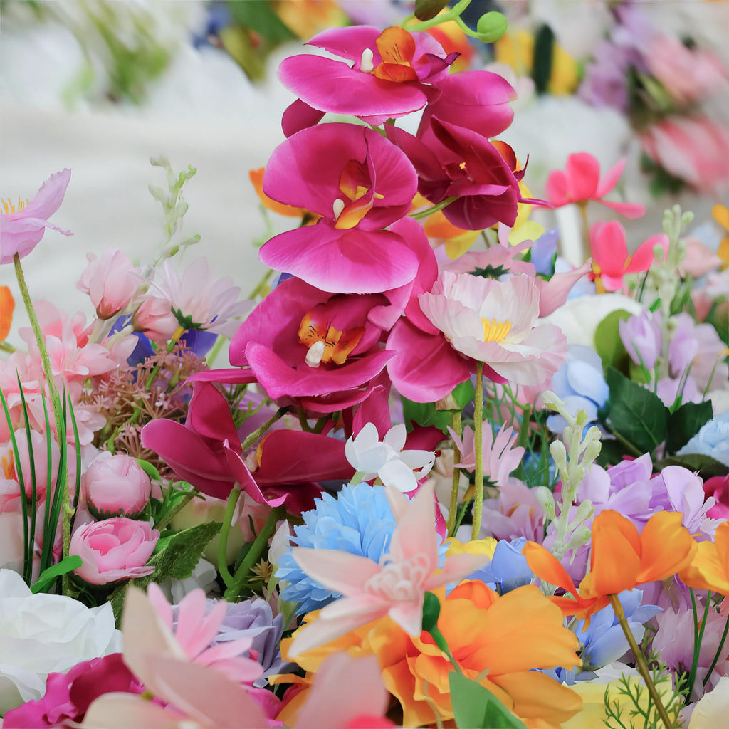 Vibrant Multicolor Artificial Flower Backdrop: Lush Mixed Blooms for Weddings & Events - Ideal for Every Celebration -VF-811-3