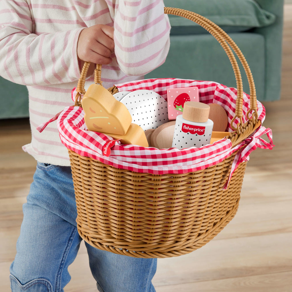 Fisher-Price Brinquedo para Bebês Cesta de Piquenique de Madeira