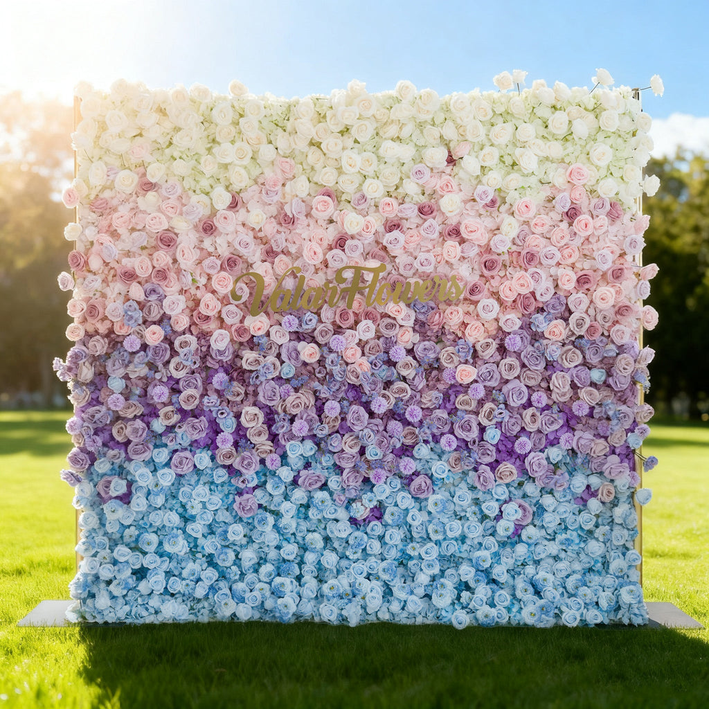 5D ValarFlowers Ombre Rainbow Artificial Flower Backdrop: A Breathtaking Floral Masterpiece for Events-VF-828-2