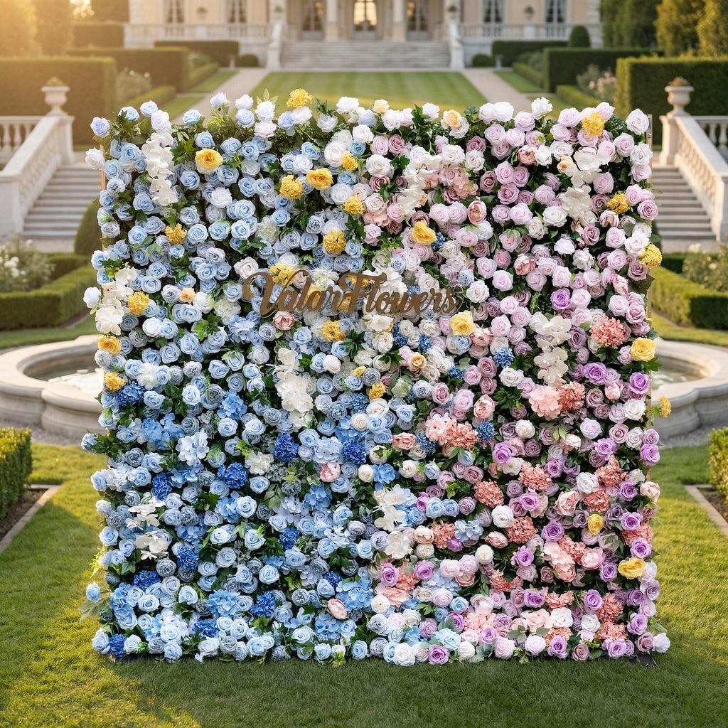 Valar Flowers Rainbow Gradient Bloom Mix Rose Flower Wall Backdrop - VF-830