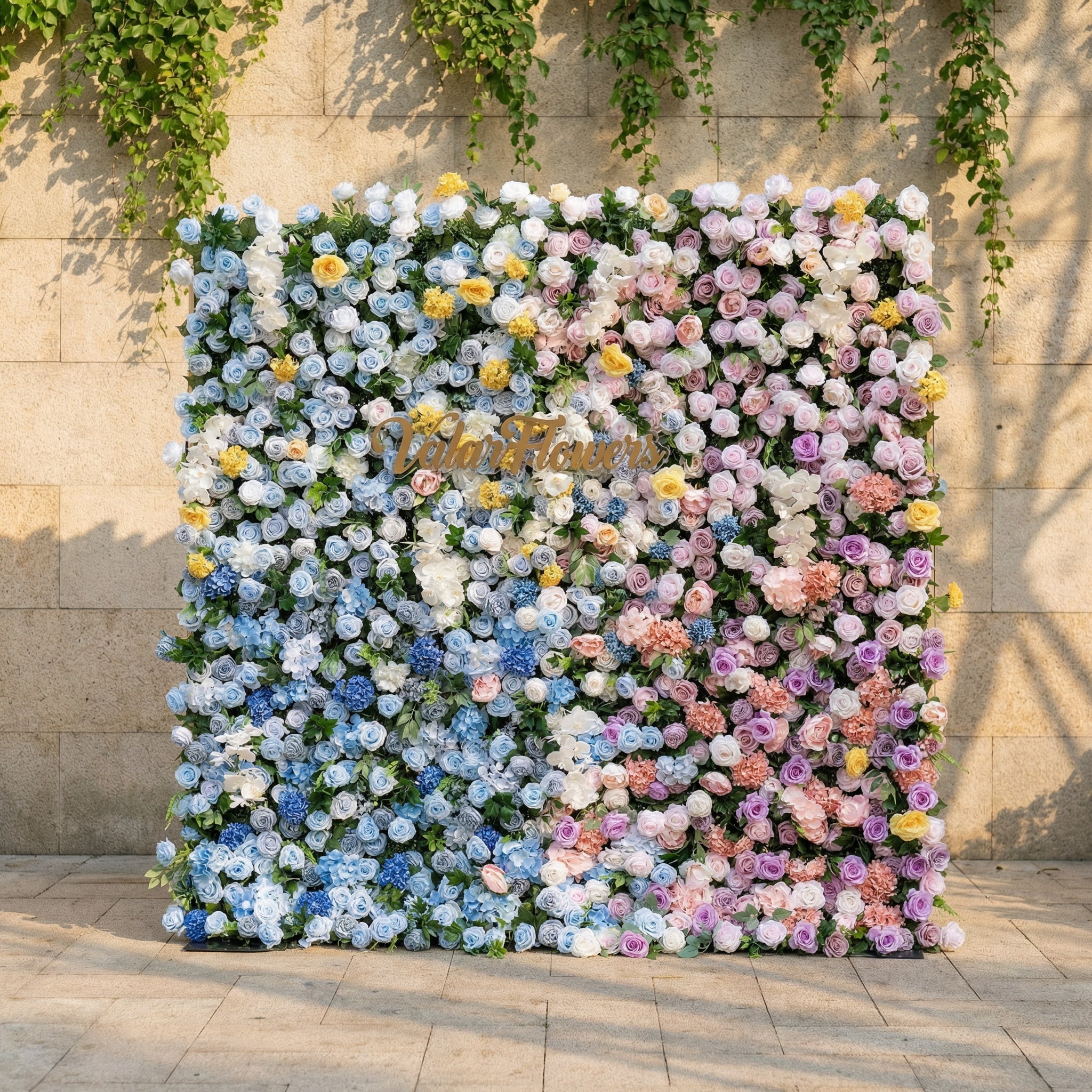 Valar Flowers Rainbow Gradient Bloom Mix Rose Flower Wall Backdrop - VF-830