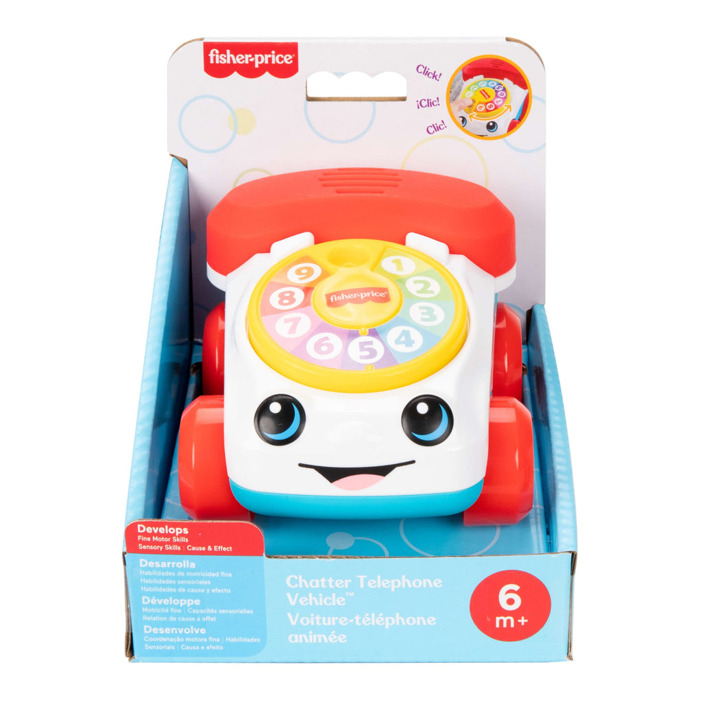 Fisher-Price-Mon Premier Téléphone Animé à Pousser-Avec Effets Sonores
