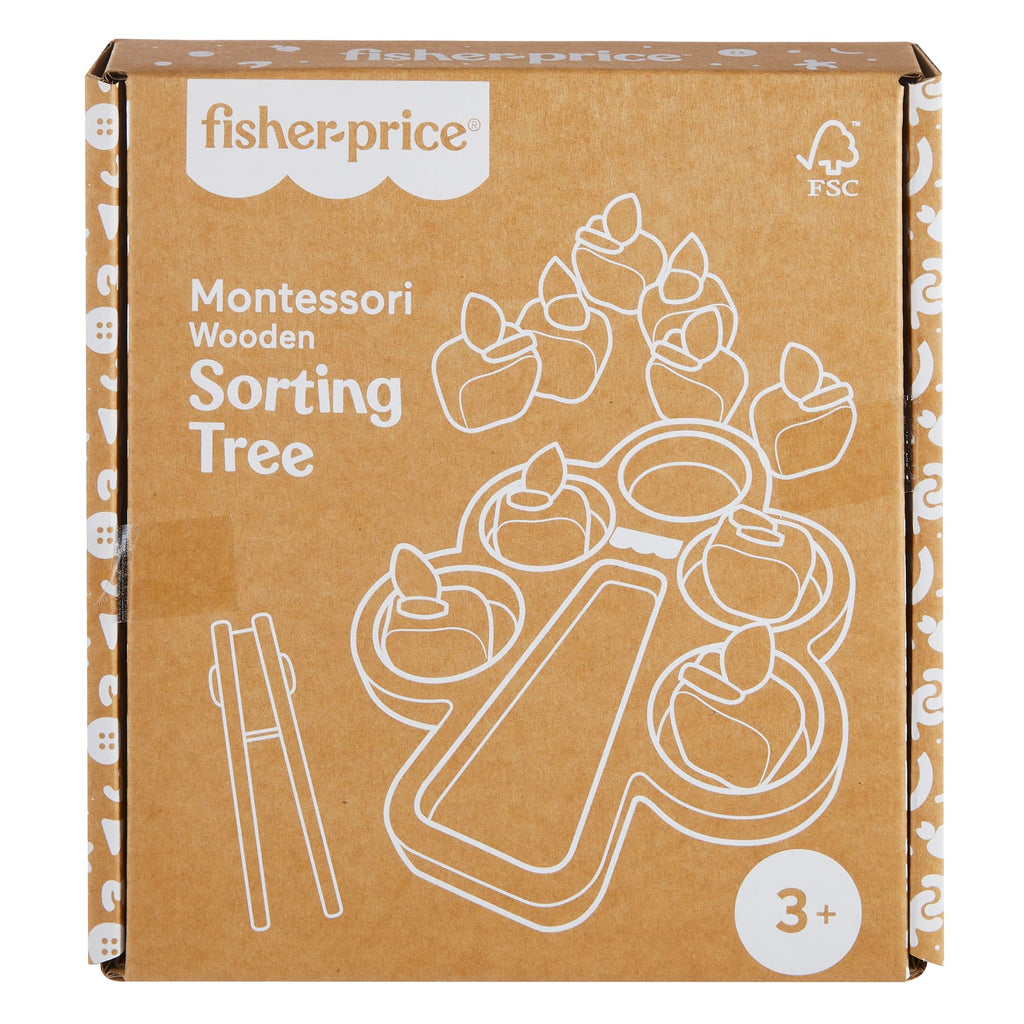 Fisher-Price Montessori Wooden Sorting Tree, Learning Toy & Play Tips For Toddlers, 12 Wood Pieces
