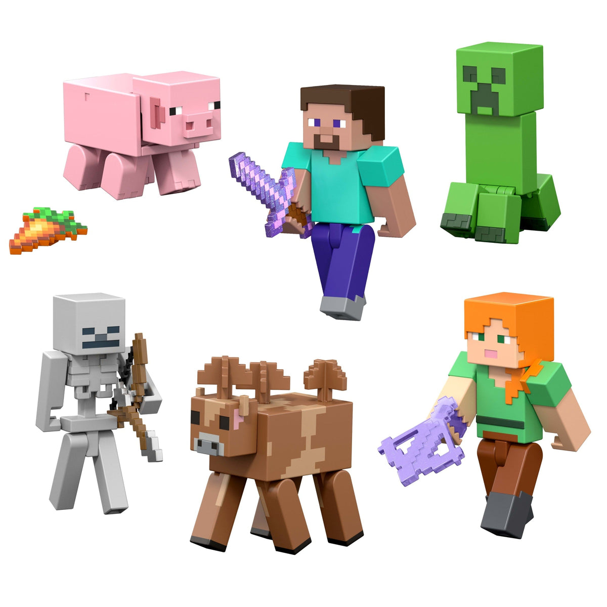 Minecraft Skeleton Action Figure & Accessory Set, 3.25-Inch Scale Collectible Toy & Building Piece
